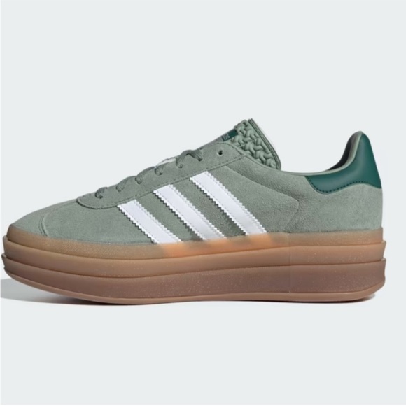 adidas Gazelle Bold Sage Silver Green Gum Sole - Picture 4 of 11